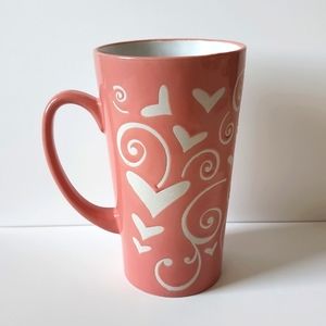 Pink and White Heart Mug